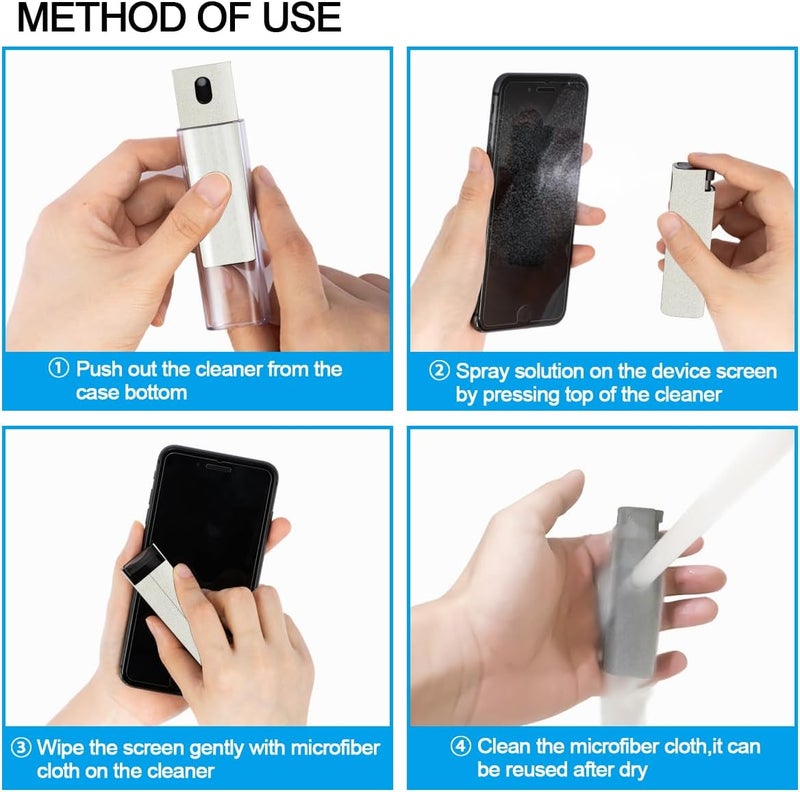 walrfid Car Screen Cleaner Spray, Electronic Touchscreen Mist Cleaning Brush Kit for TV, Laptop, iPad, iPhone, Cellphone, MacBook Pro, Tablet, PC, Computer, Monitor, LCD Screens, Eyeglasses - Cream - Image 3